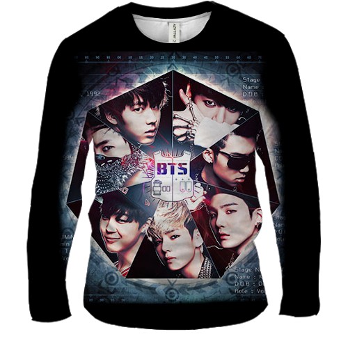 Чоловічий 3D лонгслів BTS frame (вид спереду)