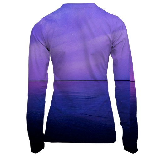 Жіночий 3D лонгслів BTS (K-Pop) purple (вид ззаду)