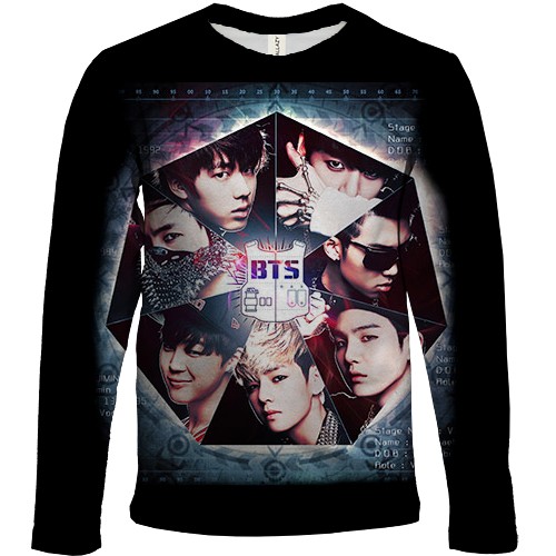 Детский 3D лонгслив BTS frame (вид спереди)
