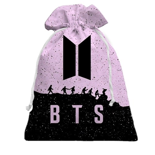 3D Подарунковий мішечок BTS (K-Pop) силуети (вид спереду)