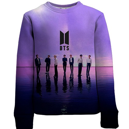 Дитячий 3D світшот BTS (K-Pop) purple (вид спереду)