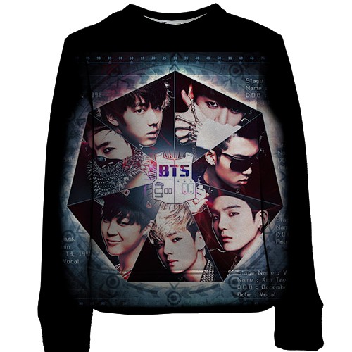 Дитячий 3D світшот BTS frame (вид спереду)