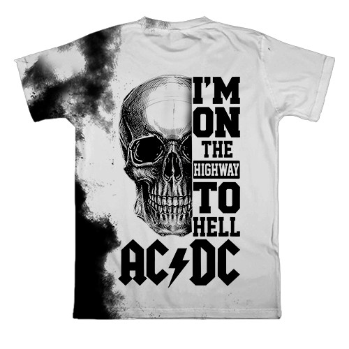 3D футболка "AC/DC" - I`m on the Highway to Hell (вид ззаду)