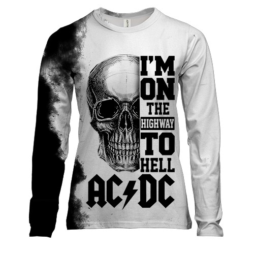 Жіночий 3D лонгслів "AC/DC" - I`m on the Highway to Hell (вид спереду)