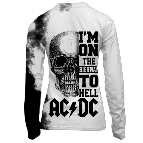 Жіночий 3D лонгслів "AC/DC" - I`m on the Highway to Hell (вид ззаду)