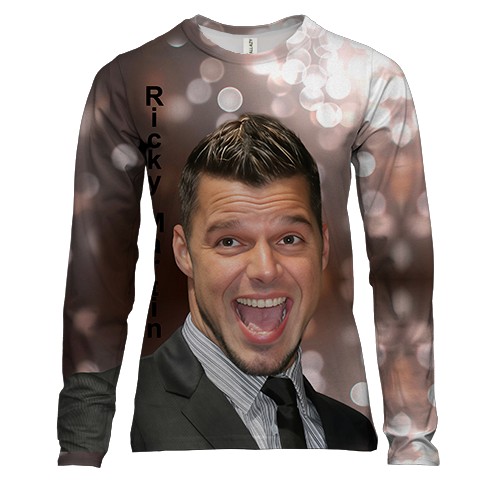 Женский 3D лонгслив Ricky Martin (вид спереди)