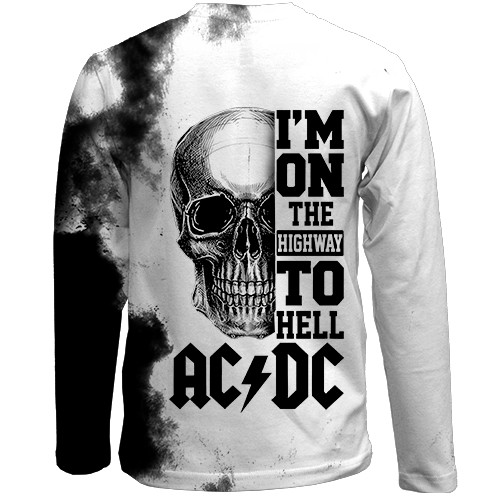 Дитячий 3D лонгслів "AC/DC" - I`m on the Highway to Hell (вид ззаду)