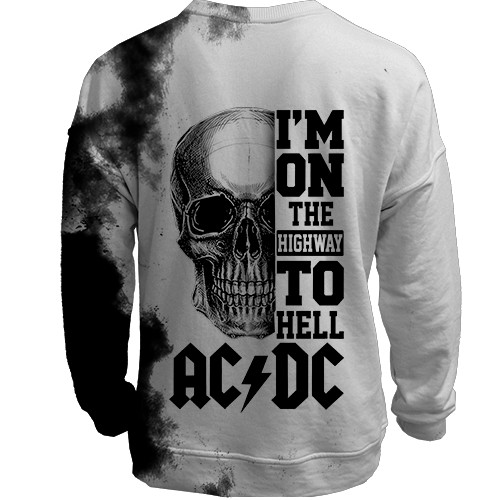 3D свитшот "AC/DC" - I`m on the Highway to Hell (вид сзади)