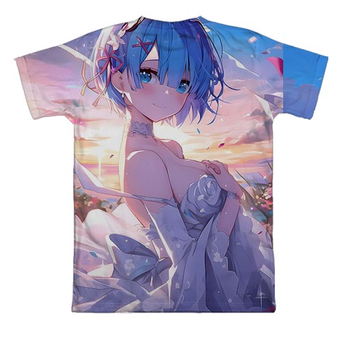 3D футболка Rem - ReZero (вид сзади)