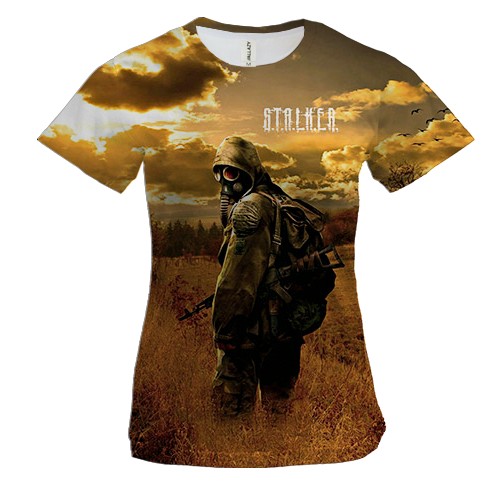 Женская 3D футболка S.T.A.L.K.E.R. 2, поле (вид спереди)