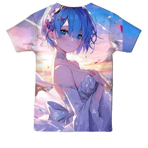 Детская 3D футболка Rem - ReZero (вид сзади)