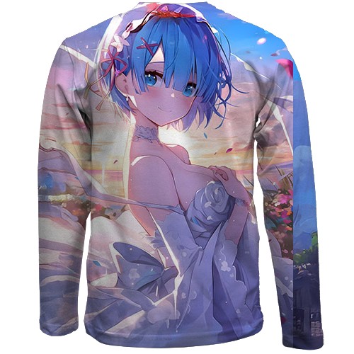 Детский 3D лонгслив Rem - ReZero (вид сзади)