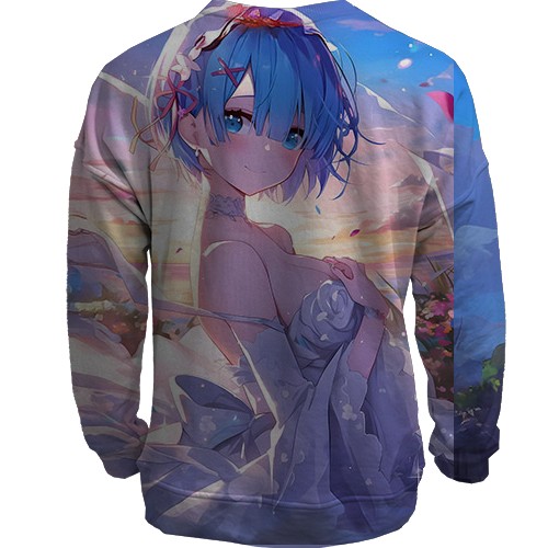 3D свитшот Rem - ReZero (вид сзади)
