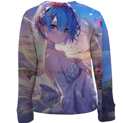 Детский 3D свитшот Rem - ReZero (вид сзади)