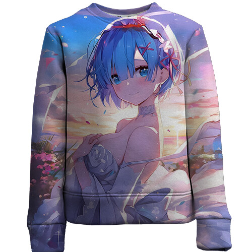 Детский 3D свитшот Rem - ReZero (вид спереди)