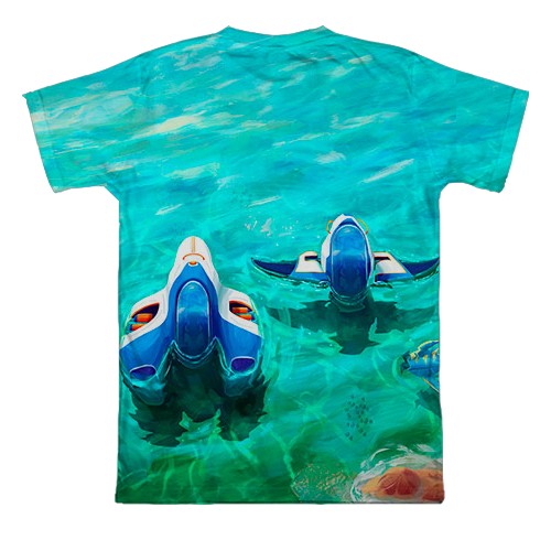 3D футболка Subnautica-2 art (вид ззаду)