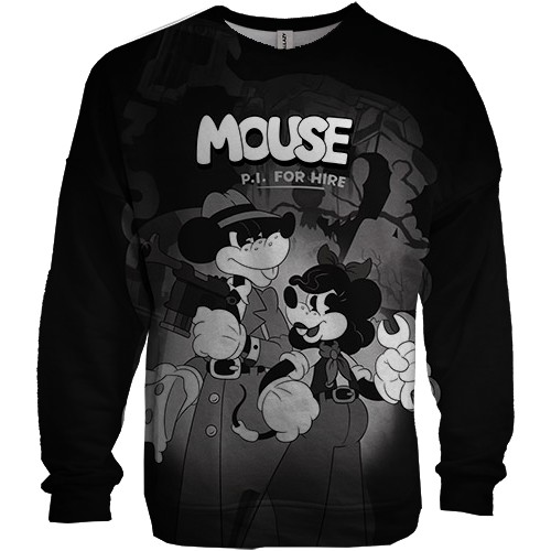 3D свитшот Mouse p.i. for hire (вид спереди)