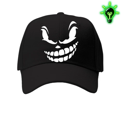Детская Кепка, Черный, Angry smile
