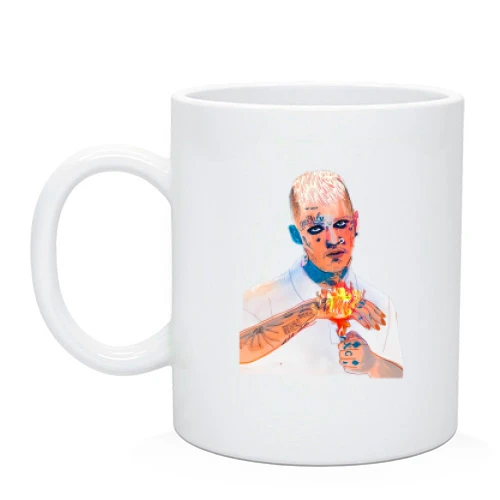 Чашка, Черный, с Lil Peep и огнем