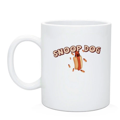 Чашка, Черный, со Snoop Dogg и хот-догом