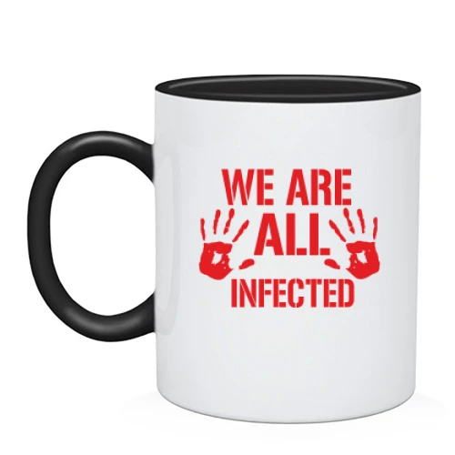 Чашка, Черный, We are all infected