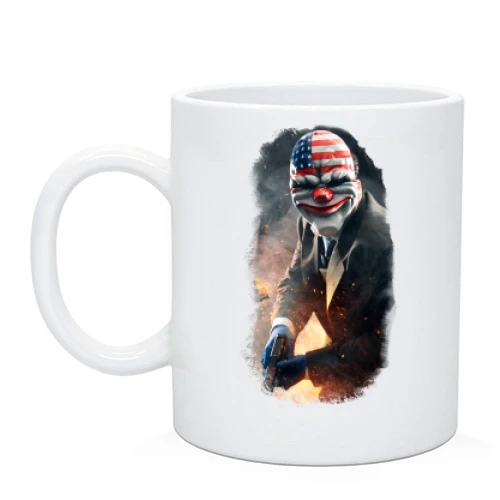 Чашка, Черный, с постером игры Payday
