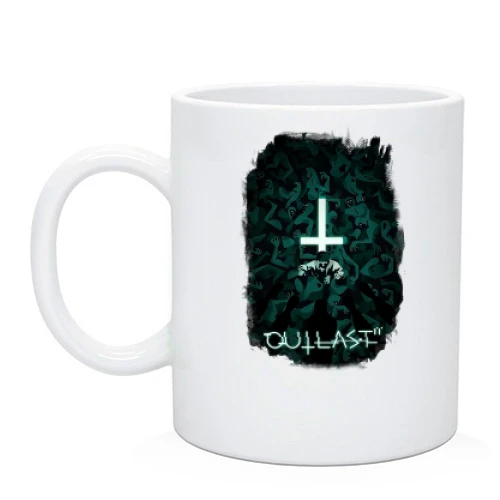 Чашка, Черный, с постером игры Outlast