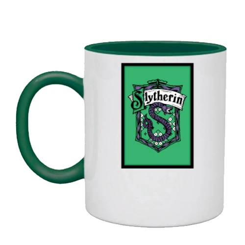 Чашка, Світло-зелений, з гербом Slytherin (Harry Potter)