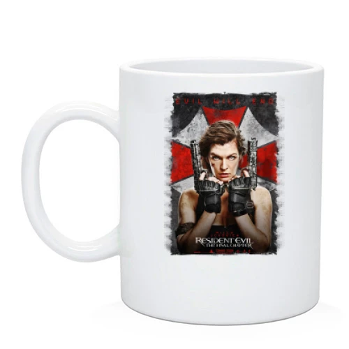 Чашка, Черный, с обложкой игры Resident Evil