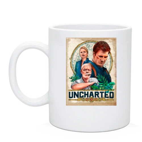 Чашка, Черный, с обложкой игры Uncharted