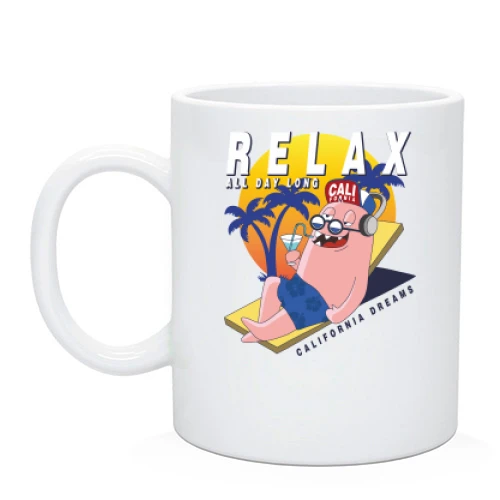 Чашка з чоловічком і написом Relax