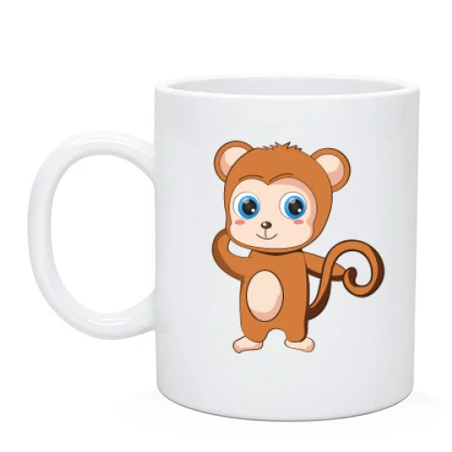 Чашка, Чорний, Cute Baby Monkey