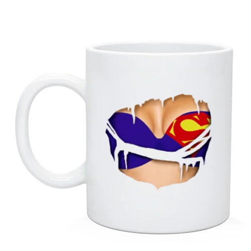 Чашка с бюстгальтером superman