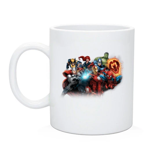Чашка, Белый, marvel heroes