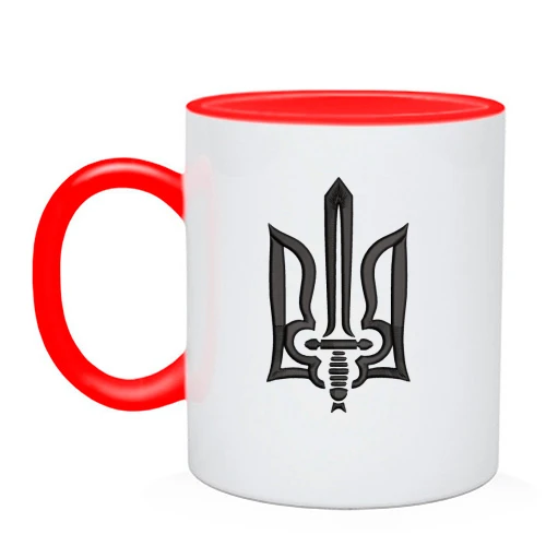 Чашка, Красный, с гербом ОУН на груди