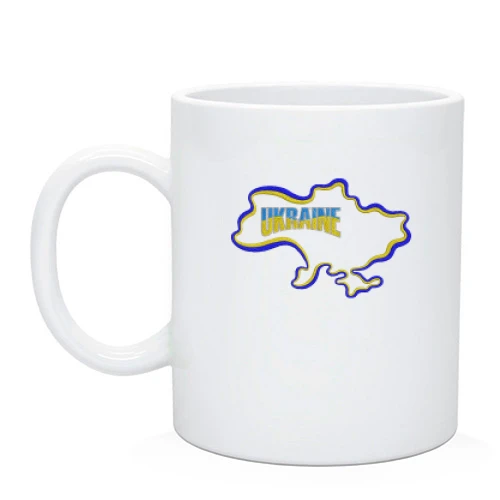 Чашка, Белый, Ukraine с картой