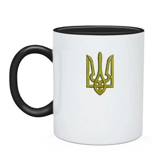 Чашка с вышитым тризубом