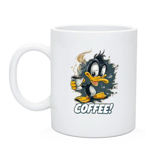 Чашка, Черный, Coffee с утенком