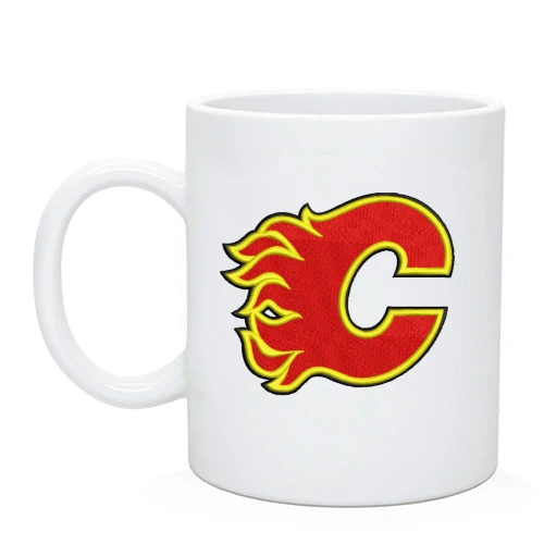 Чашка, Белый, Calgary Flames с вышитой эмблемой