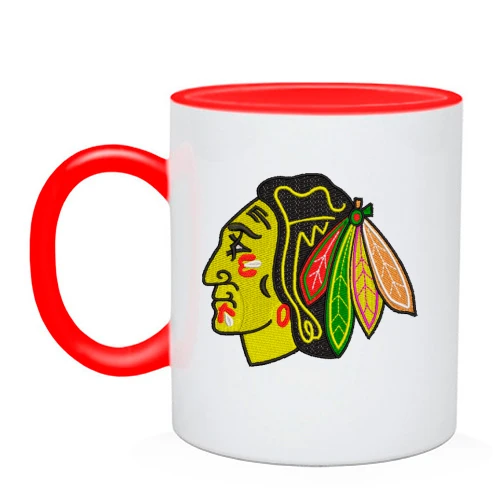 Чашка, Красный, с вышитым логотипом Chicago Blackhawks
