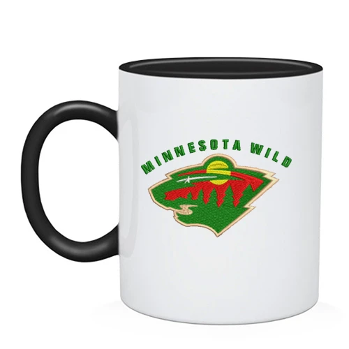 Чашка, Черный, с вышитой эмблемой Minnesota Wild