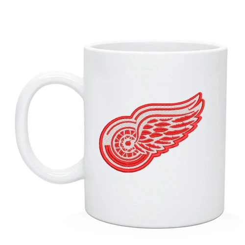 Чашка, Белый, Detroit Red Wings — вышитая эмблема