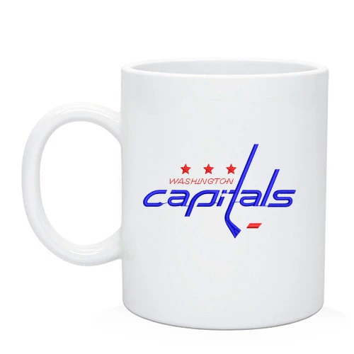 Чашка, Белый, с вышитой эмблемой Washington Capitals