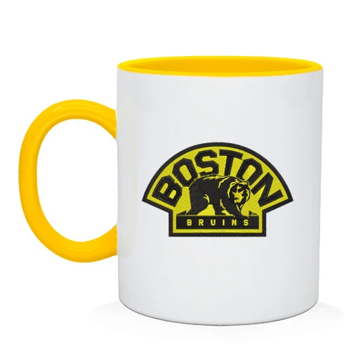 Чашка, Желтый, Boston Bruins медведь