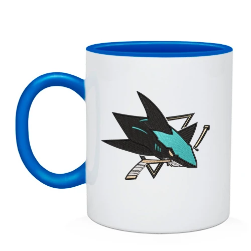 Чашка, Блакитний, з вишитою емблемою San Jose Sharks