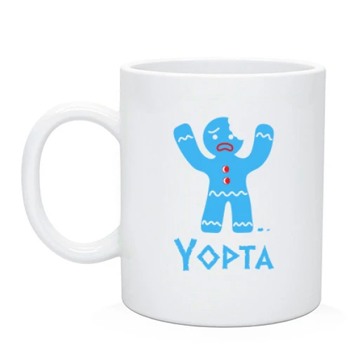 Чашка, Черный, с печенькой и надписью Yopta