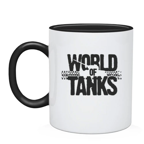 Чашка, Черный, World of Tanks (glow)