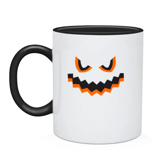 Чашка, Черный, "Evil Pumpkin Face"