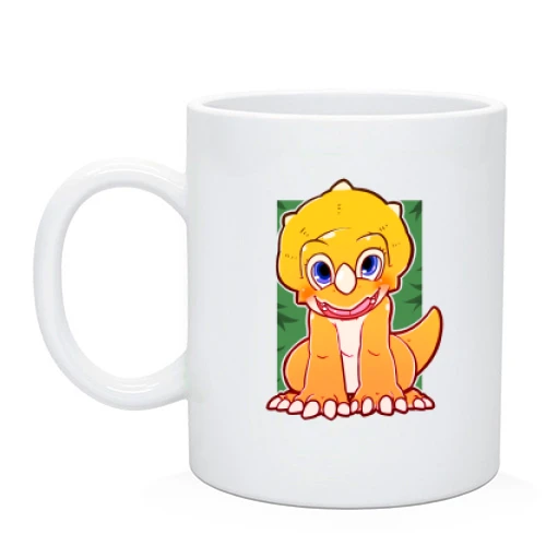 Чашка, Чорний, з милим трицератопсом
