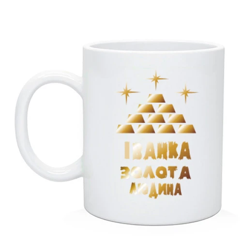 Чашка з написом "Іванка - золота людина"